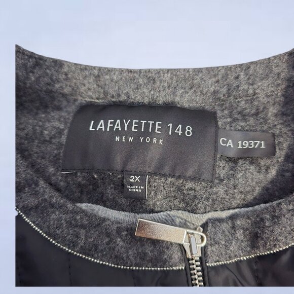 Lafayette 148 New York Bailey Alpine Vest Black 2X | Quilted Sleeveless Jacket - Picture 5 of 8